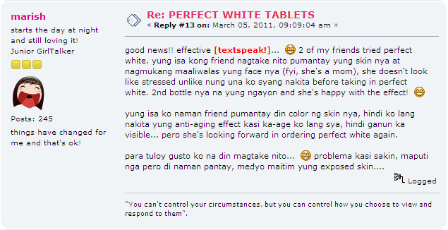 Perfect White Testimonial