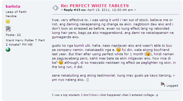 Perfect White Testimonial